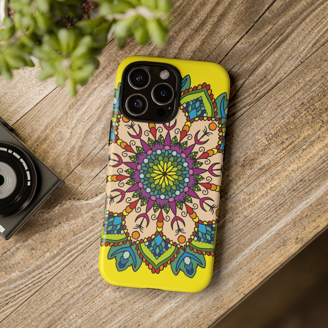 Intricate Floral Yellow Phone Case for Bold Protection and Style