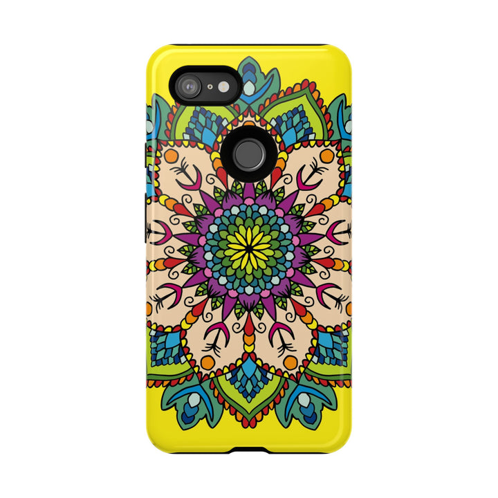 Intricate Floral Yellow Phone Case for Bold Protection and Style
