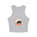 Sleepy kitten tank top with cute cat design in pastel colors