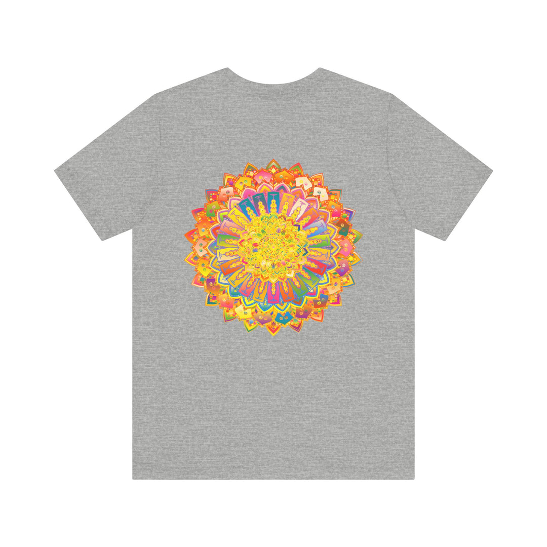 Vibrant Mandala Tee featuring intricate spiritual design, promoting peace and harmony