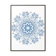 Handmade steel blue mandala design wall art on gallery canvas wraps, vertical frame