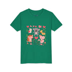 Entzückendes Animal Love Jugend T-Shirt, Süßes Kindershirt, Tier Grafik T-Shirt, Kindergeschenk, Geburtstags- oder Urlaubsoutfit 