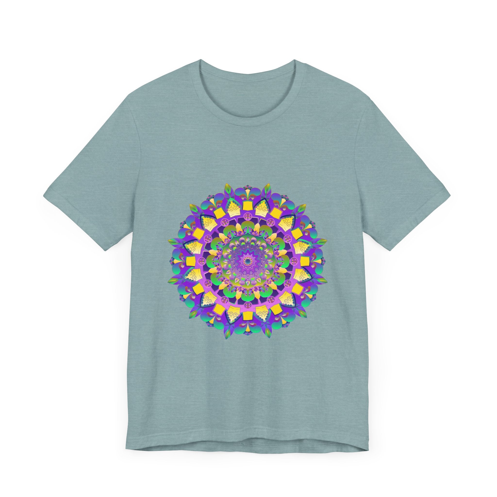 Vibrant Mandala Tee featuring intricate design and colors symbolizing peace and harmony, perfect for adding a touch of tranquility to your wardrobe