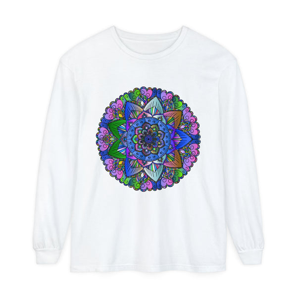 Colorful and intricate mandala design long sleeve shirt for men and women