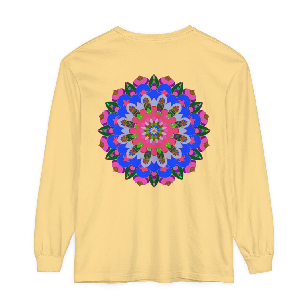 Colorful Mandala Long Sleeve T-Shirt in Detailed Design