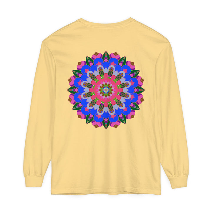 Colorful Mandala Long Sleeve T-Shirt in Detailed Design