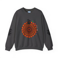 A cozy Unisex Heavy Blend™ Crewneck Sweatshirt featuring adorable ghost designs, perfect for Halloween festivities and spooky season