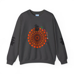 A cozy Unisex Heavy Blend™ Crewneck Sweatshirt featuring adorable ghost designs, perfect for Halloween festivities and spooky season