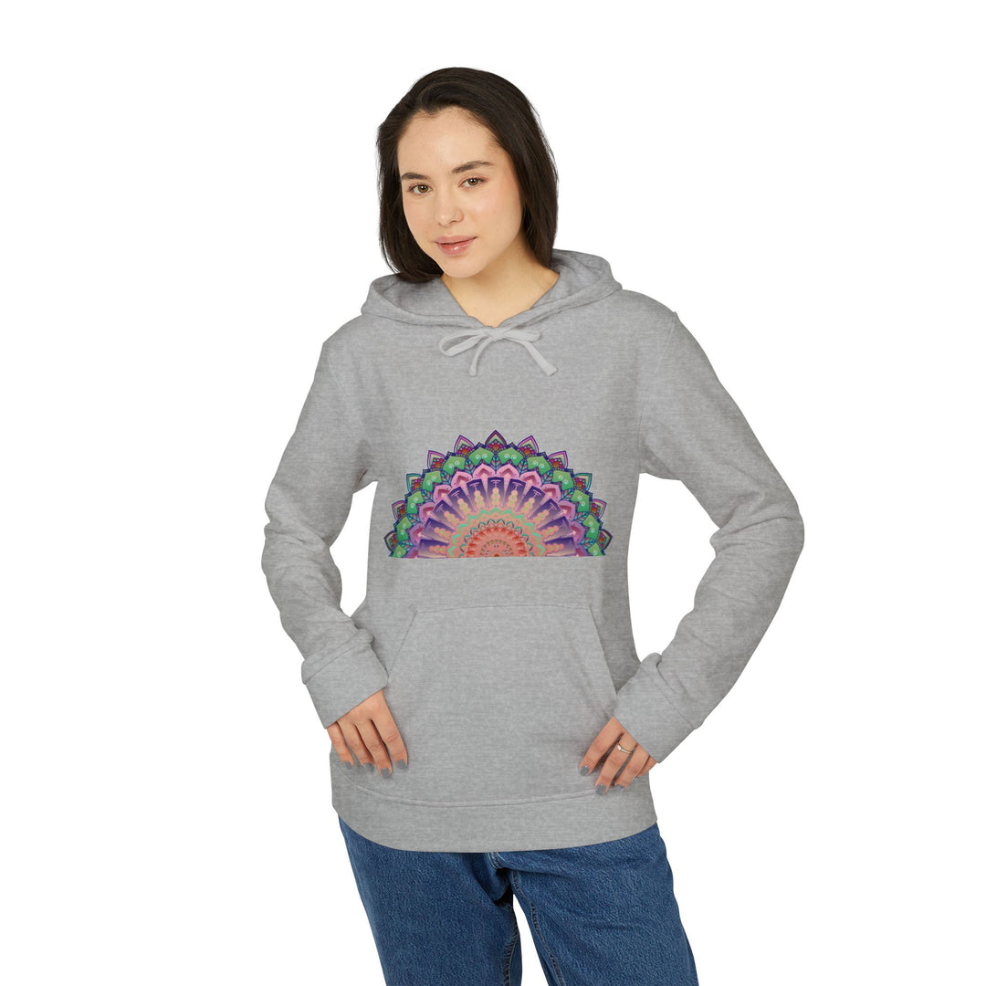 Cozy pastel mandala fleece hoodie by Adidas for ultimate comfort and style