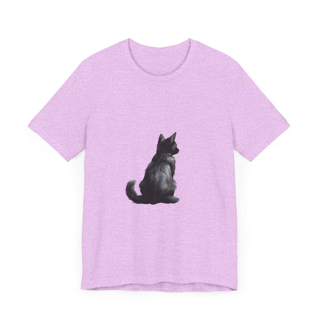 Black Cat Mystery - T-Shirt: a stylish black t-shirt with a bold and mysterious cat design