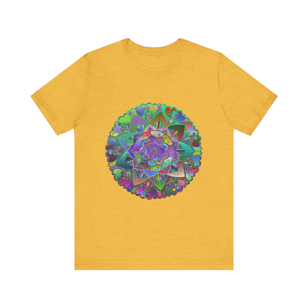 Vibrant Mandala Tee featuring colorful and psychedelic design perfect for bohemian fashion lovers