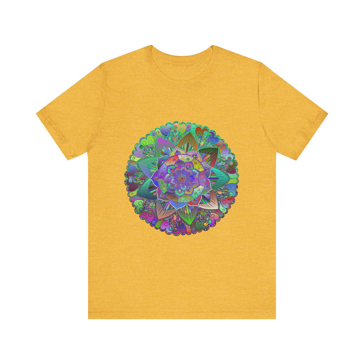 Vibrant Mandala Tee featuring colorful and psychedelic design perfect for bohemian fashion lovers