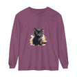 Black Kitten Watercolor Splash T-Shirt featuring a cute kitten design and vibrant watercolor splashes