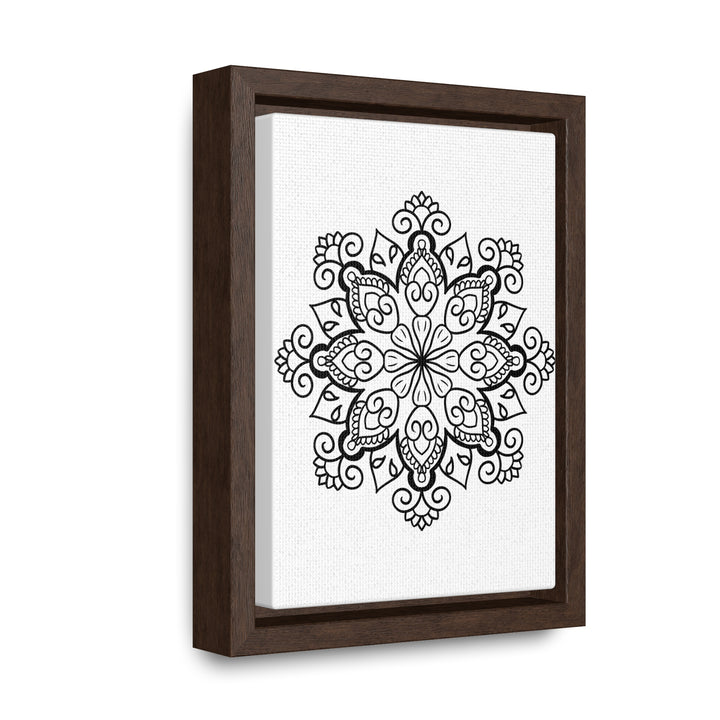 Mandala Handmade Art - Black & White Wall Art - Gallery Canvas Wraps, Vertical Frame 20