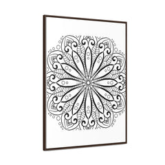 Beautiful handmade black and white mandala art on gallery canvas wraps