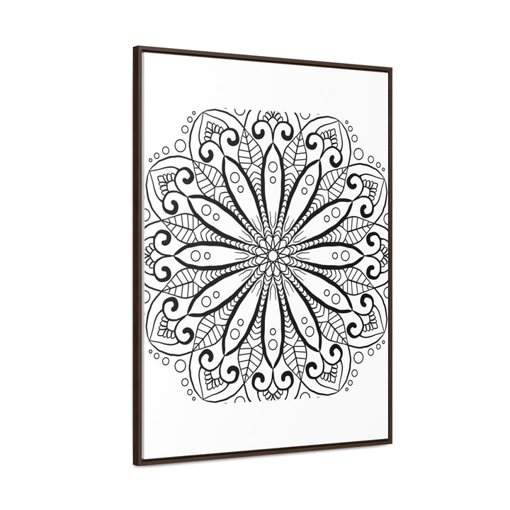 Beautiful handmade black and white mandala art on gallery canvas wraps