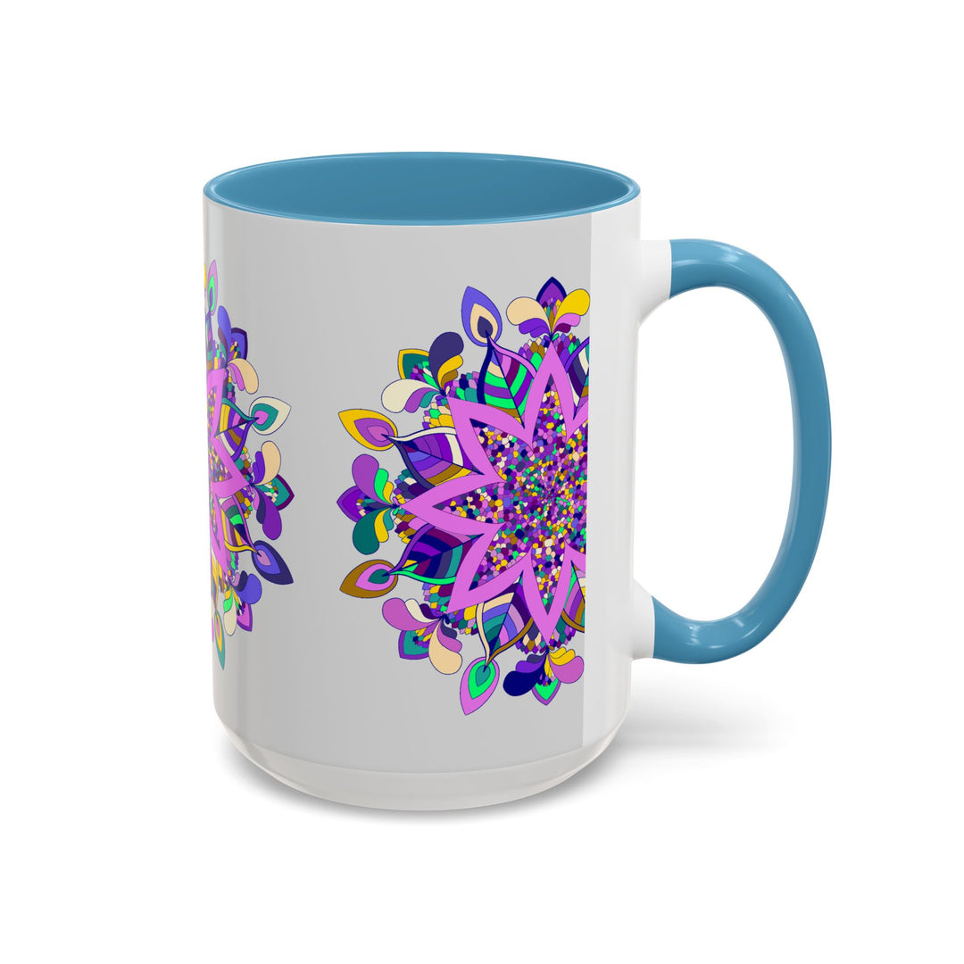  Mug with Exquisite Mandala Design on Light Grey Background 