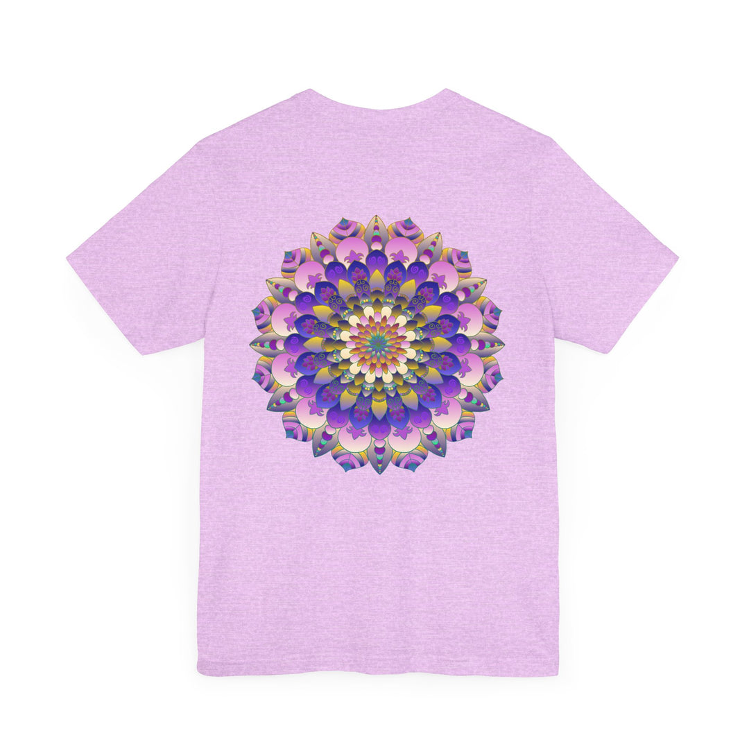 Colorful Mandala T-Shirt featuring spiritual symbols for peace and harmony