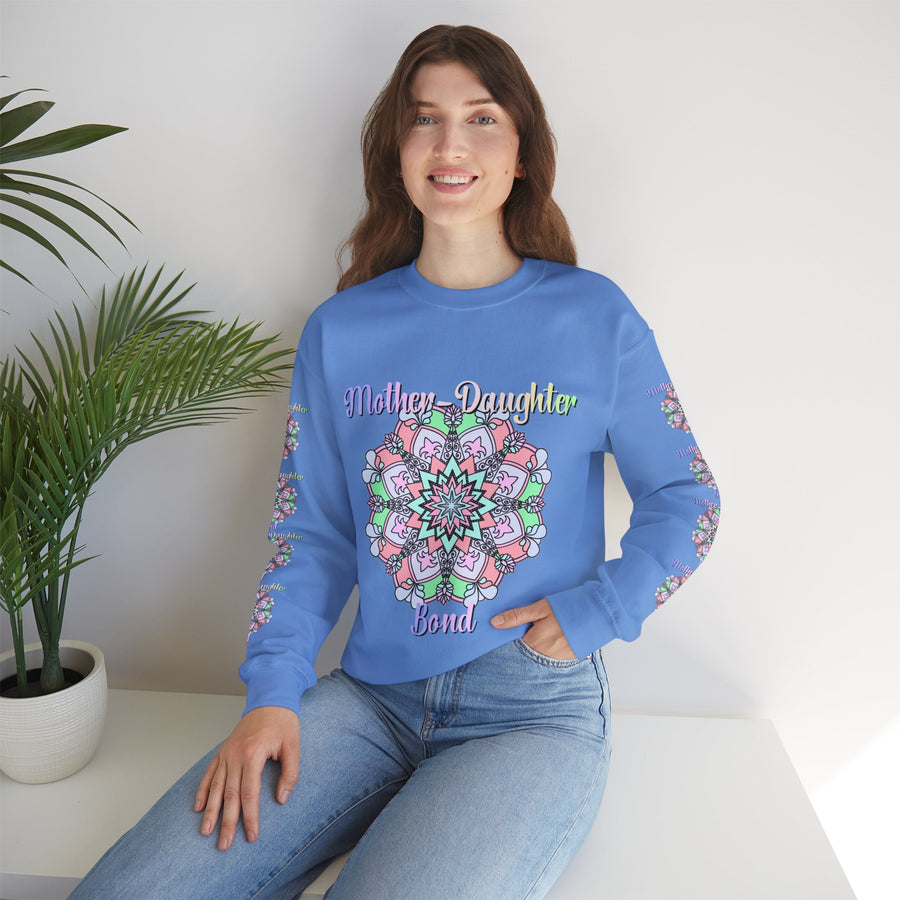 Mother-Daughter Bond Crewneck Sweatshirt — Floral Mandala Family Gift