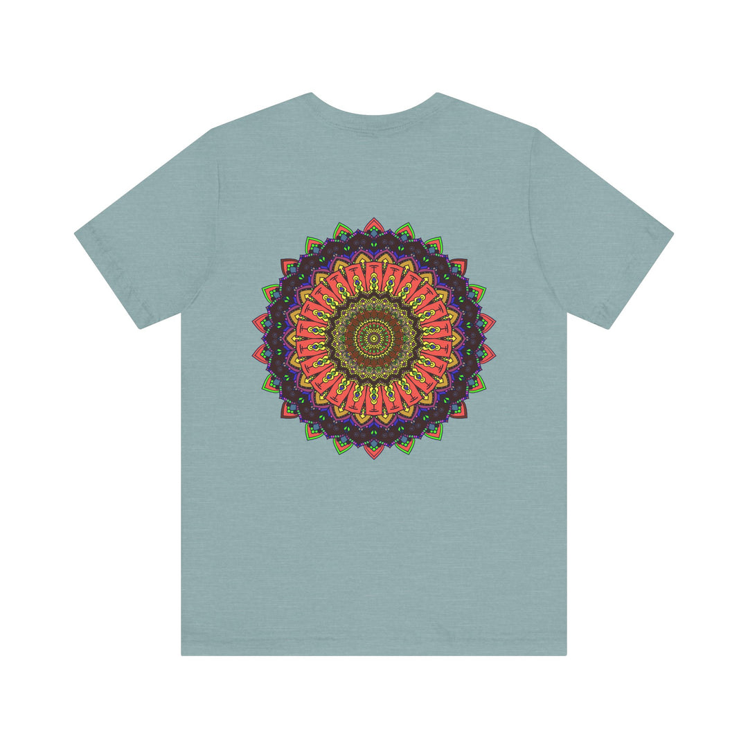 Trendy tee with mandala symbol for fostering peace and harmony