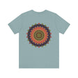 Trendy tee with mandala symbol for fostering peace and harmony