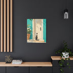 Sunlit Doorway Cat Canvas Wall Art