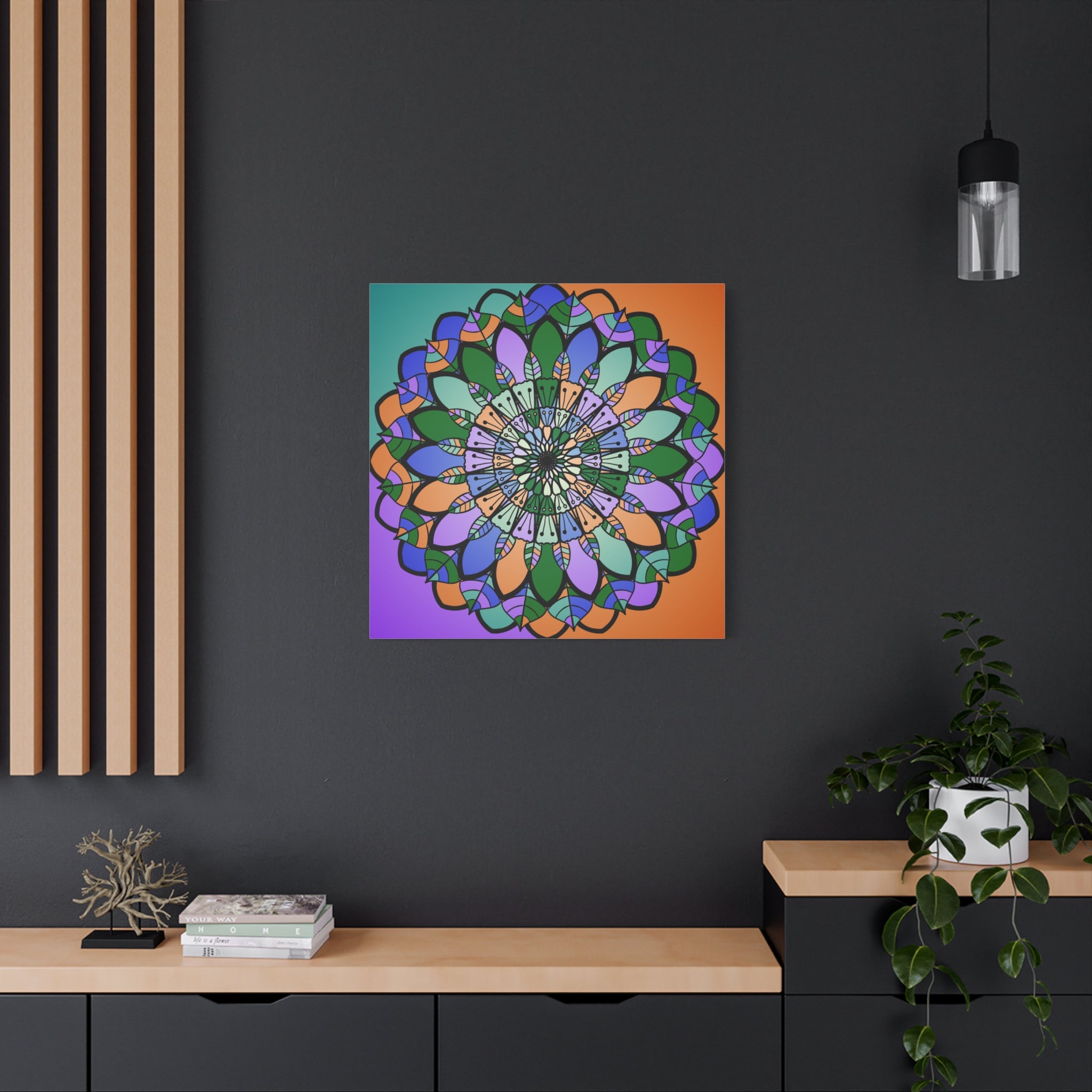 Floral Mandala Matte Canvas Wall Art
