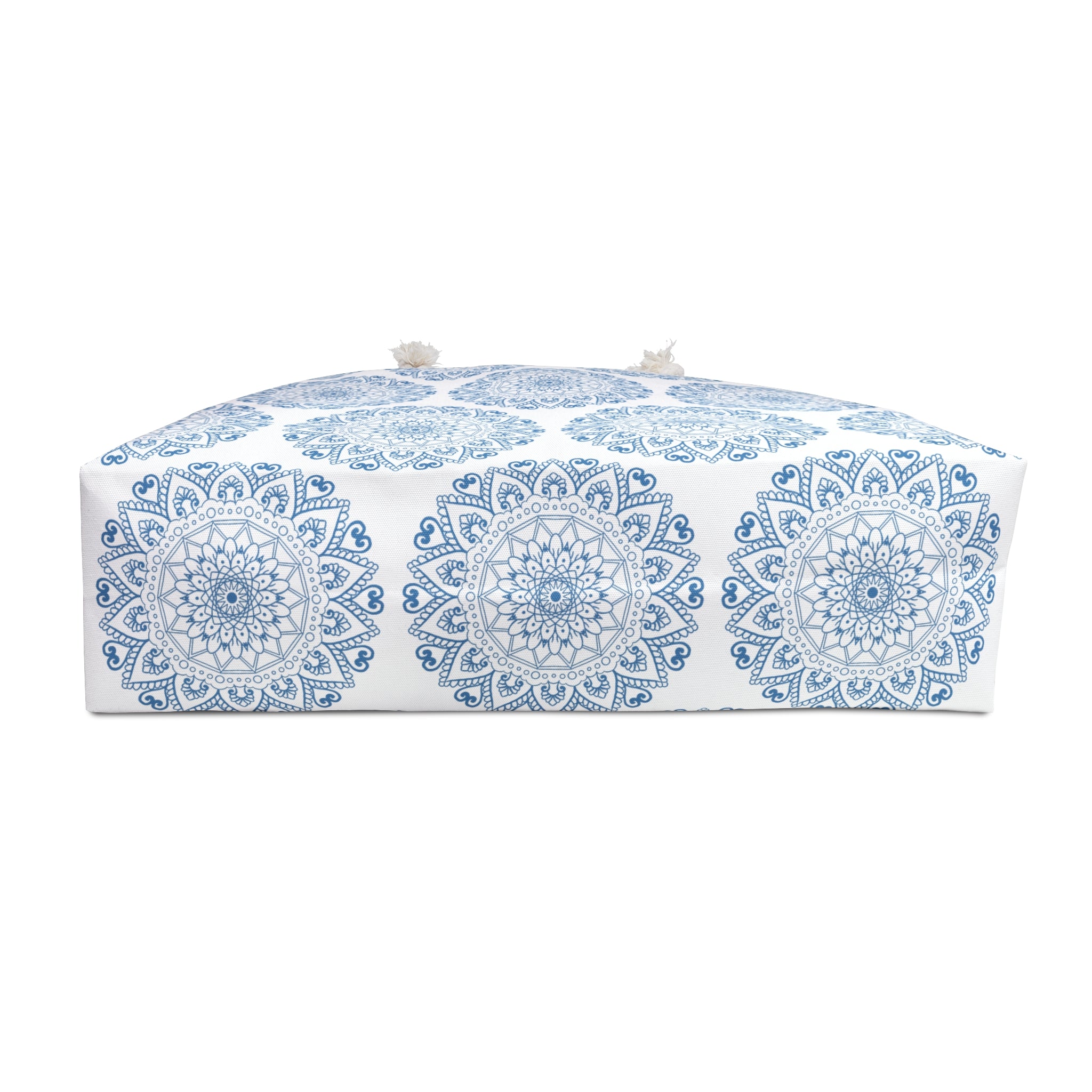 Borsa da weekend Mandala Design - Serene Travel Tote in blu e bianco