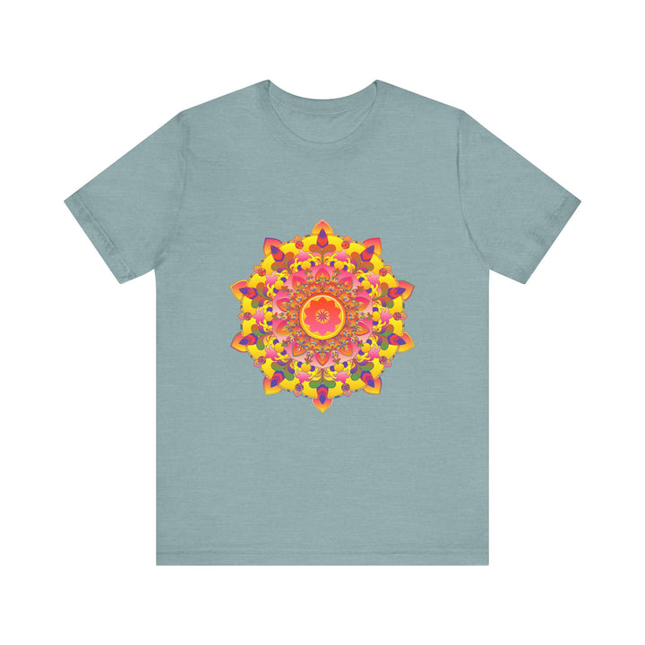 Vibrant Mandala Tee featuring colorful and intricate spiritual art design