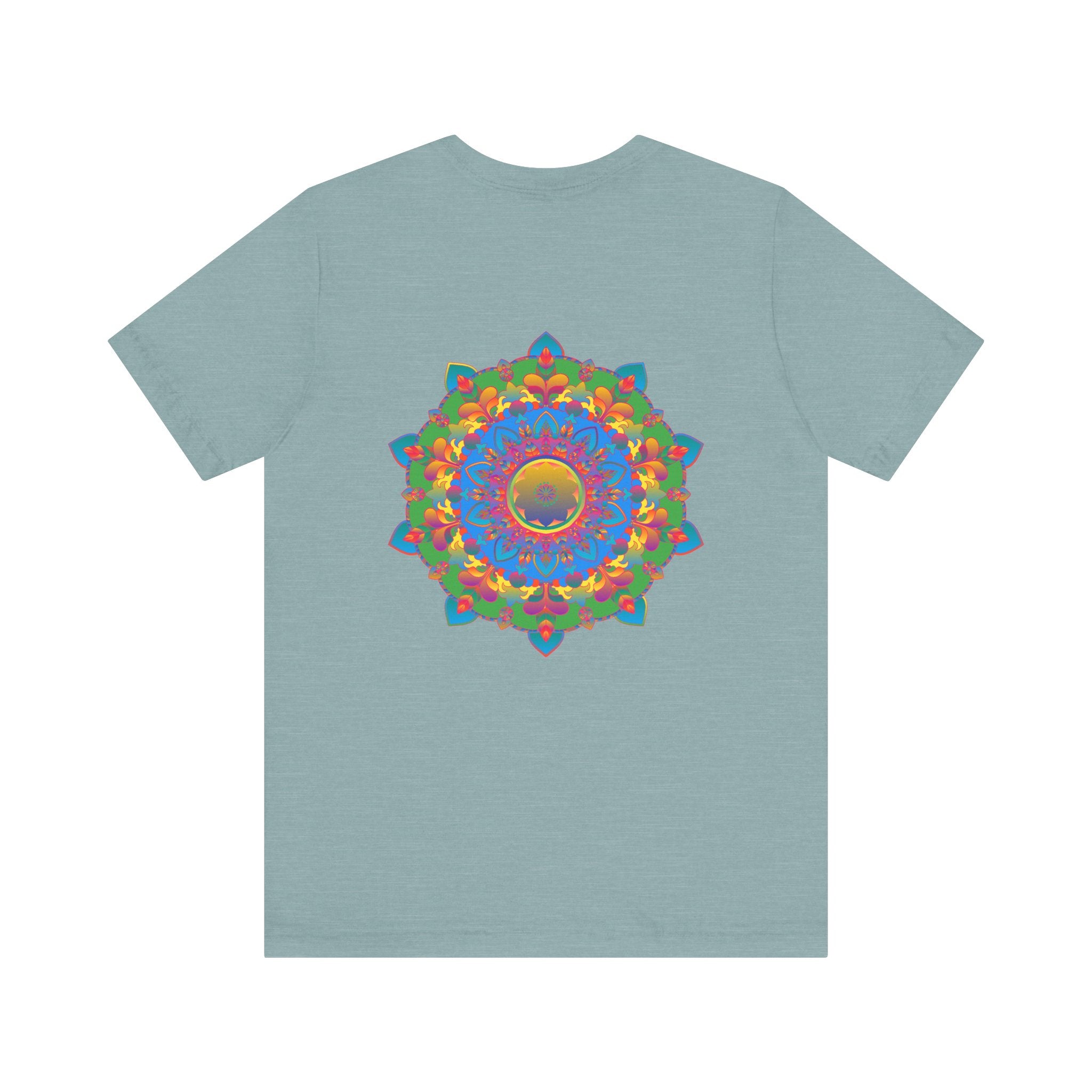 Vibrant Mandala Tee featuring a colorful, intricate design symbolizing spiritual peace and harmony for a stylish and meaningful addition to your wardrobe