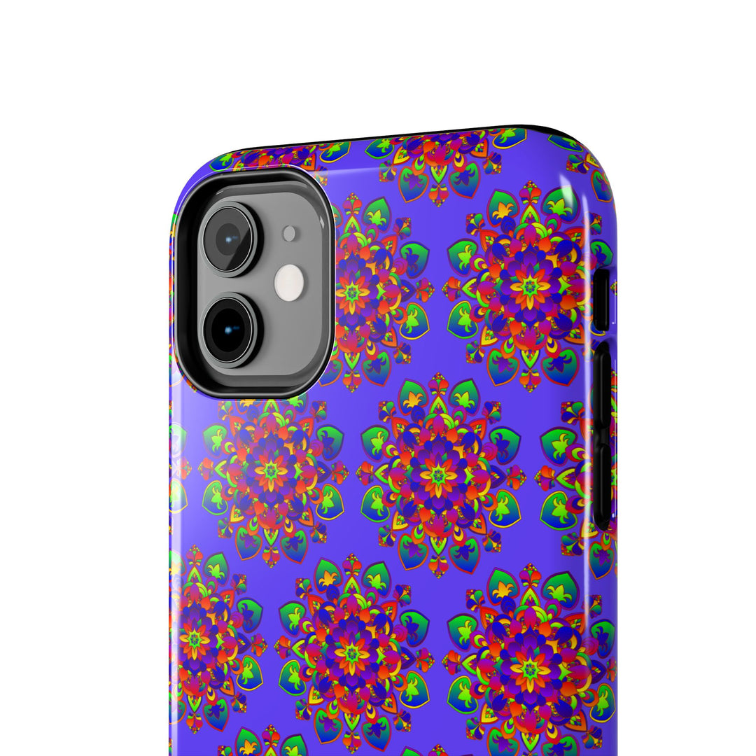 Tiled Hand Drawn Mandala Rainbow Phone Case - Standard alt text 3