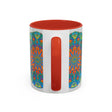 Beautiful Mandala Art Mug featuring an intricate blue and green design