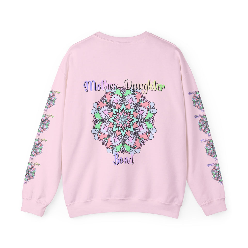 Felpa Girocollo Legame Madre-Figlia — Regalo di Famiglia Mandala Floreale