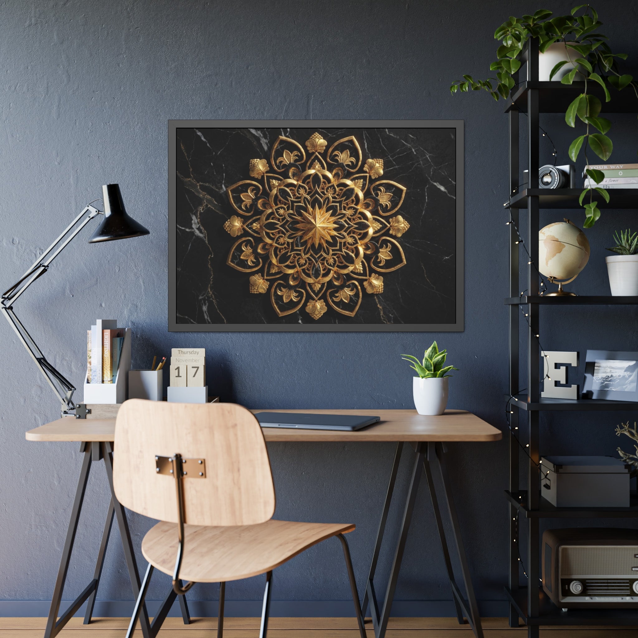 Der Hüter des Lichts – Premium gerahmte Mandala-Kunst