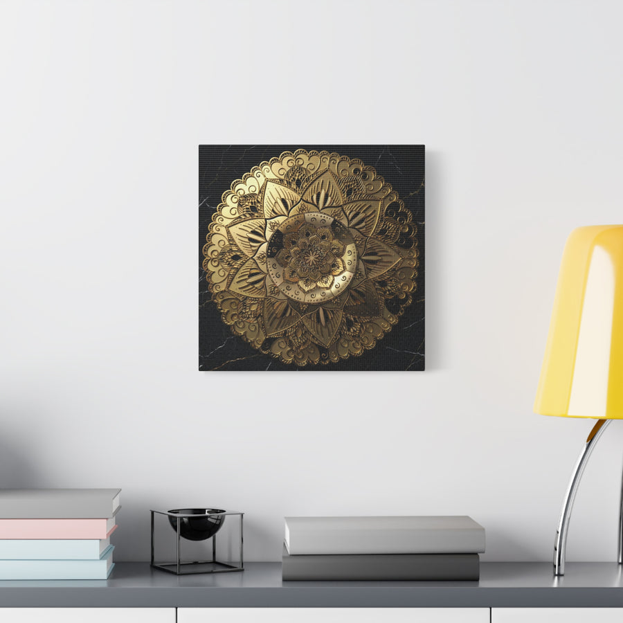 Golden Echo in the Void – Matte Stretched Canvas