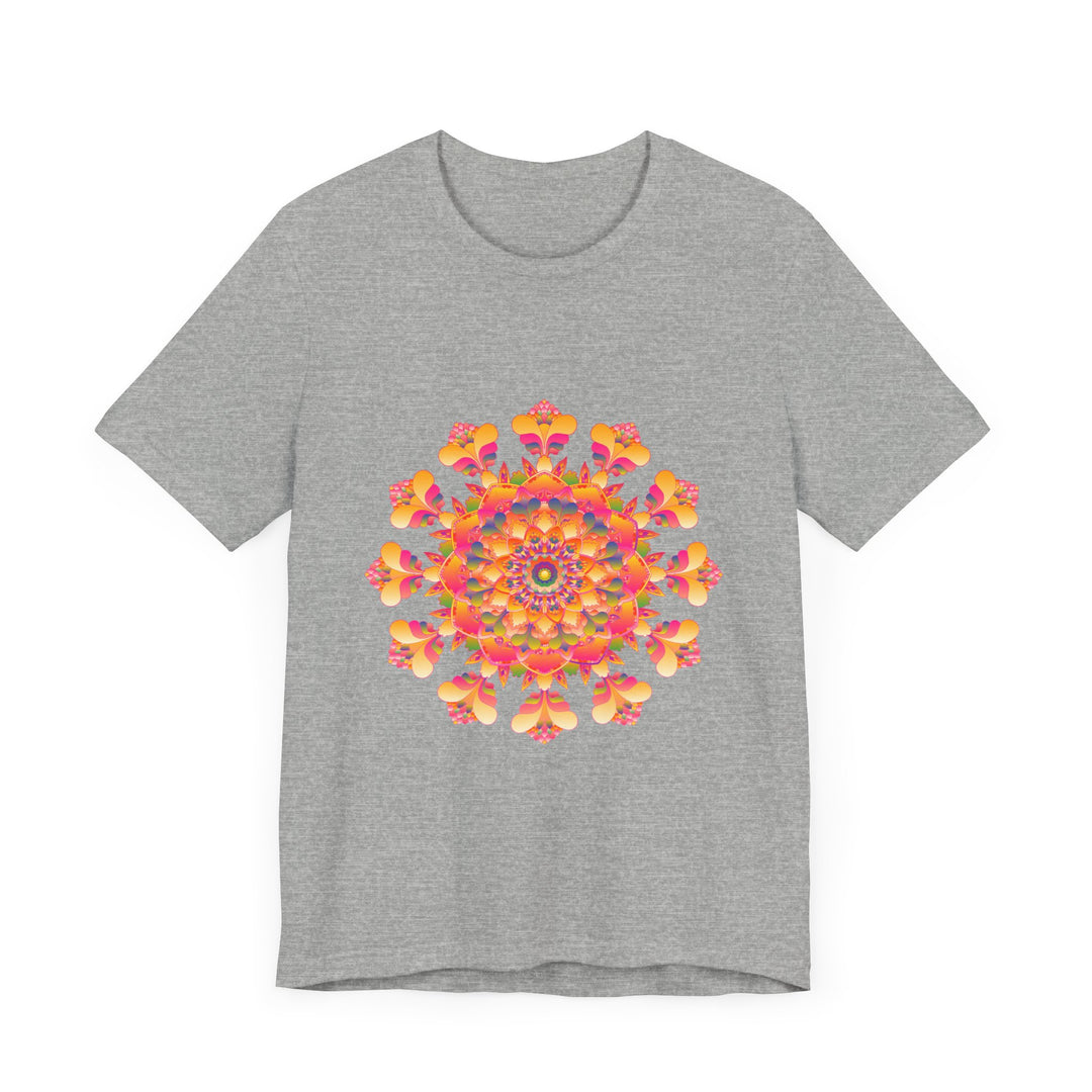 Vibrant Mandala Tee in shades of pink, yellow, orange, and green, perfect for adding a pop of color to your wardrobe