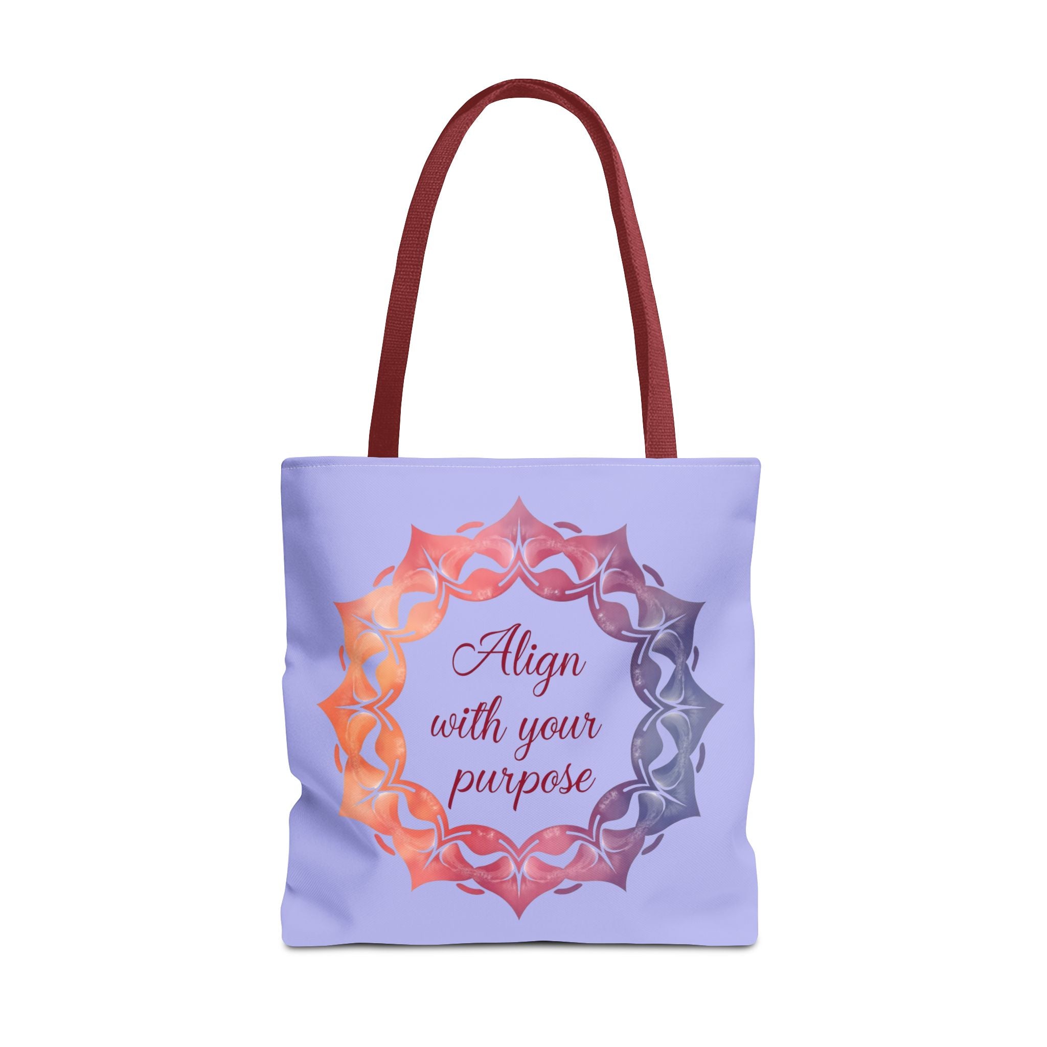 Vibrant orange and purple Mandala Tote Bag, perfect for everyday use