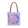 Vibrant orange and purple Mandala Tote Bag, perfect for everyday use