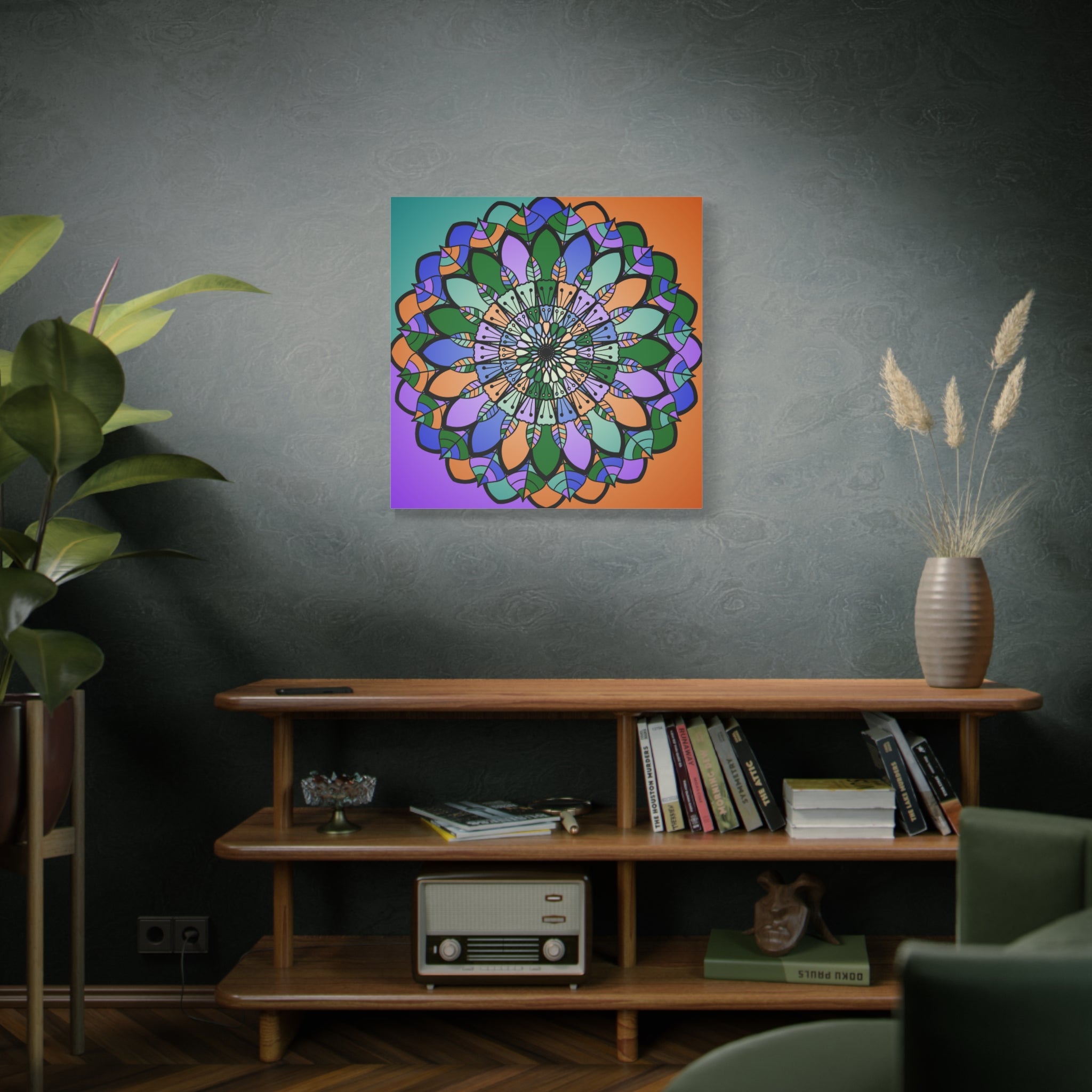 Floral Mandala Matte Canvas Wall Art