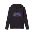 A close-up image of the Adidas Mandala Fleece Hoodie in a vibrant blue color, featuring a mandala design on the front and a cozy fleece material for ultimate comfort and style