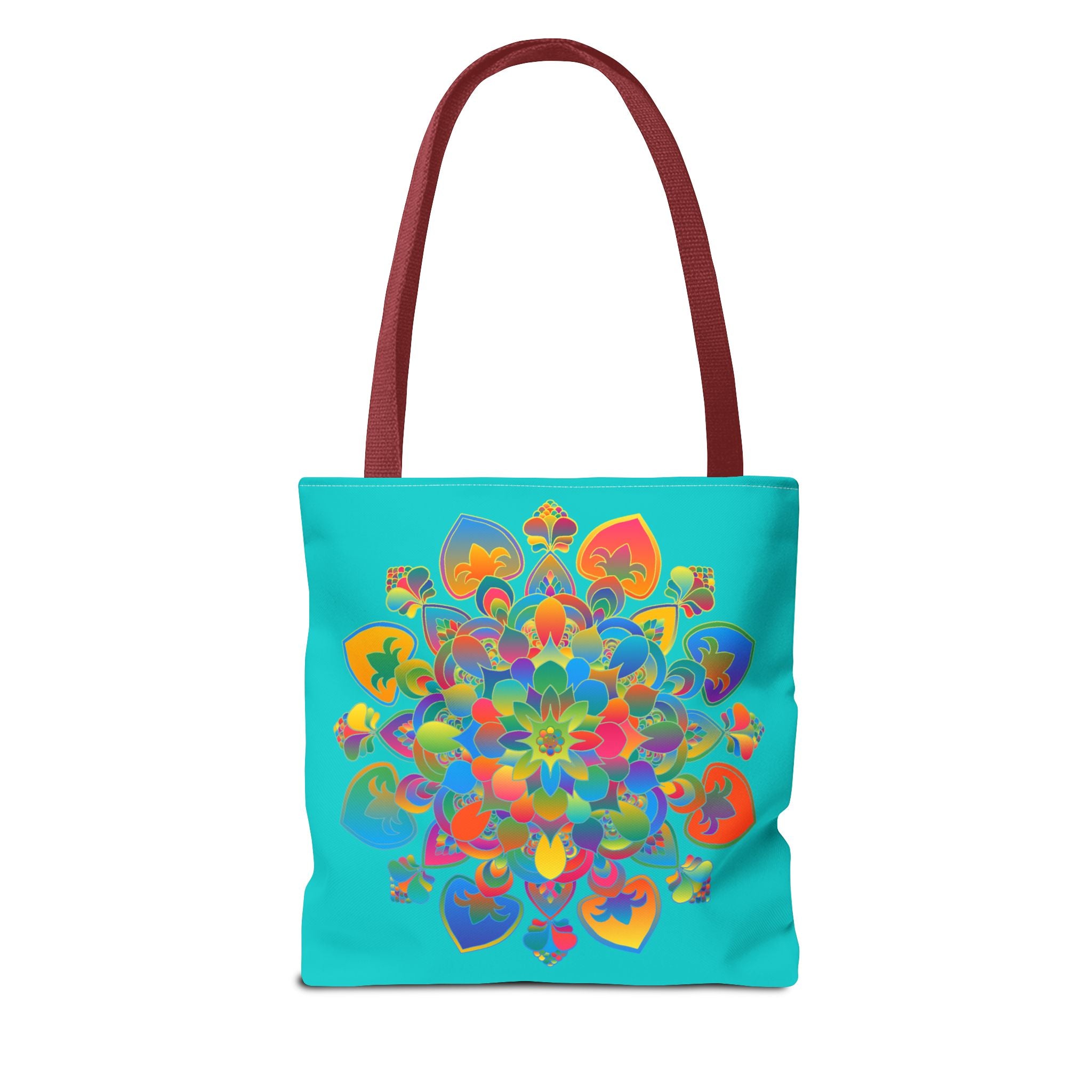 Beautiful azure blue Mandala Lotus Tote Bag, perfect for carrying essentials