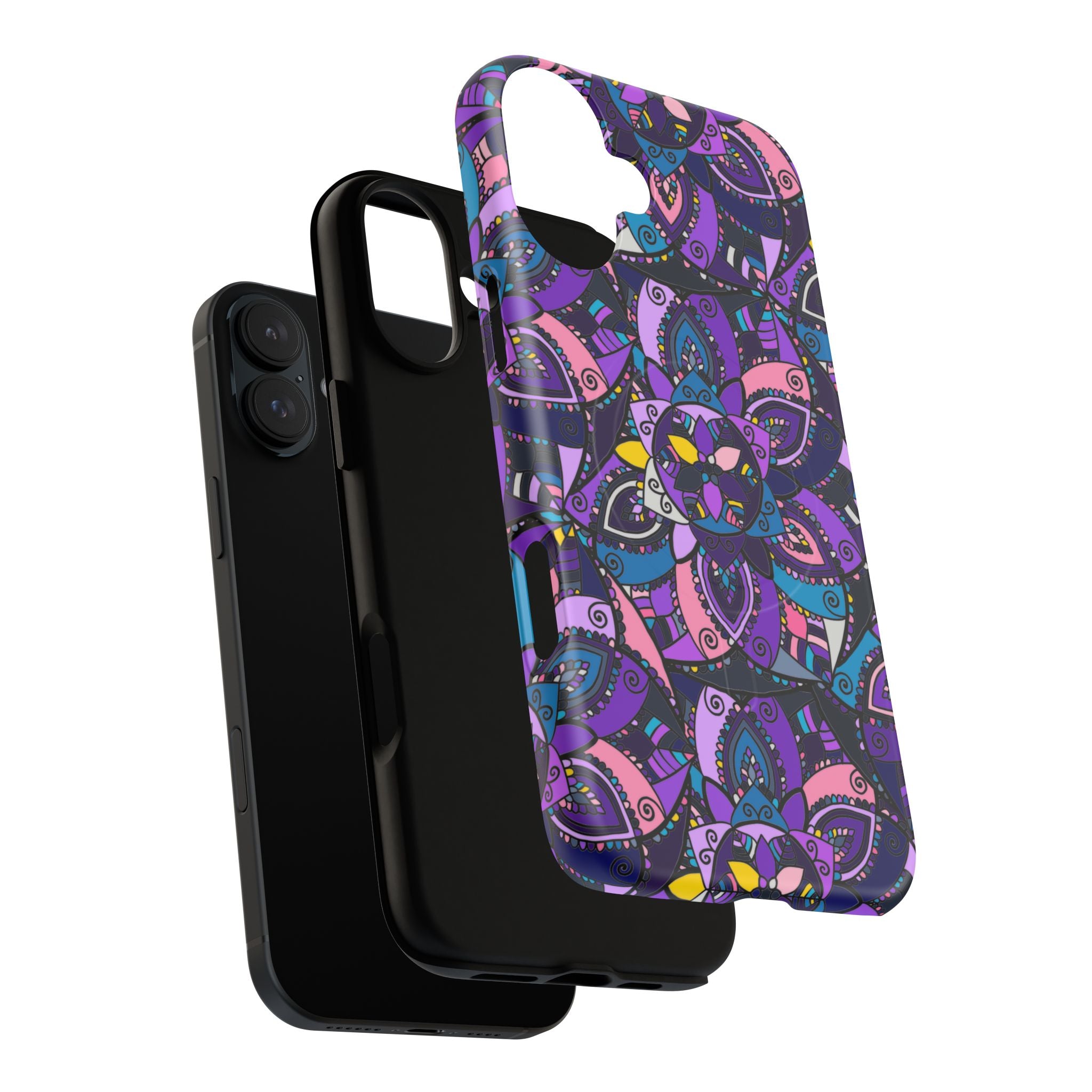 Magnetic Phone Case — Purple Mandala Floral Tough Case