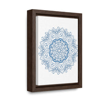 Beautiful Mandala Handmade Art in Steel Blue on Gallery Canvas Wraps
