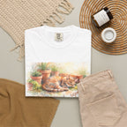 Cat Nap & Snack T-Shirt — Cozy Sleeping Cat Illustration