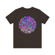 Colorful and intricate mandala design tee promoting spiritual peace and harmony