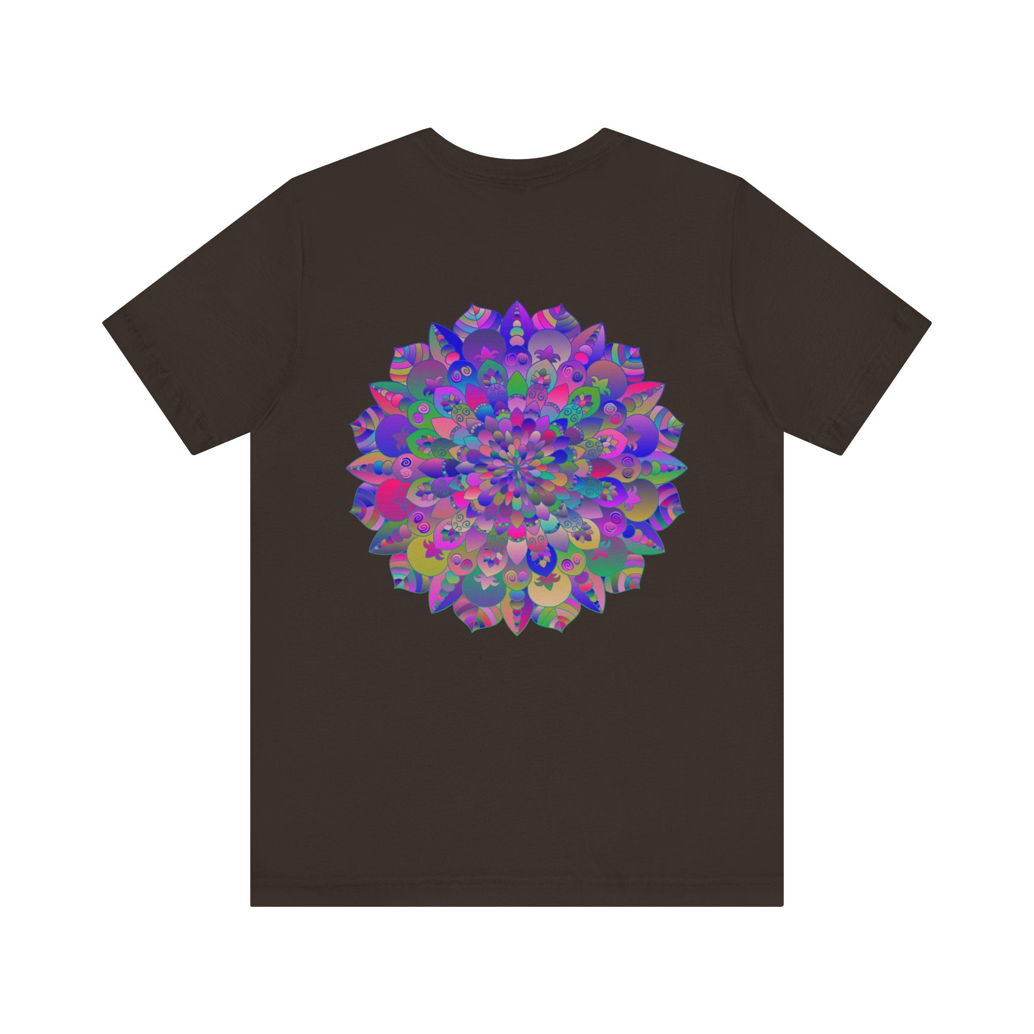 Colorful and intricate mandala design tee promoting spiritual peace and harmony