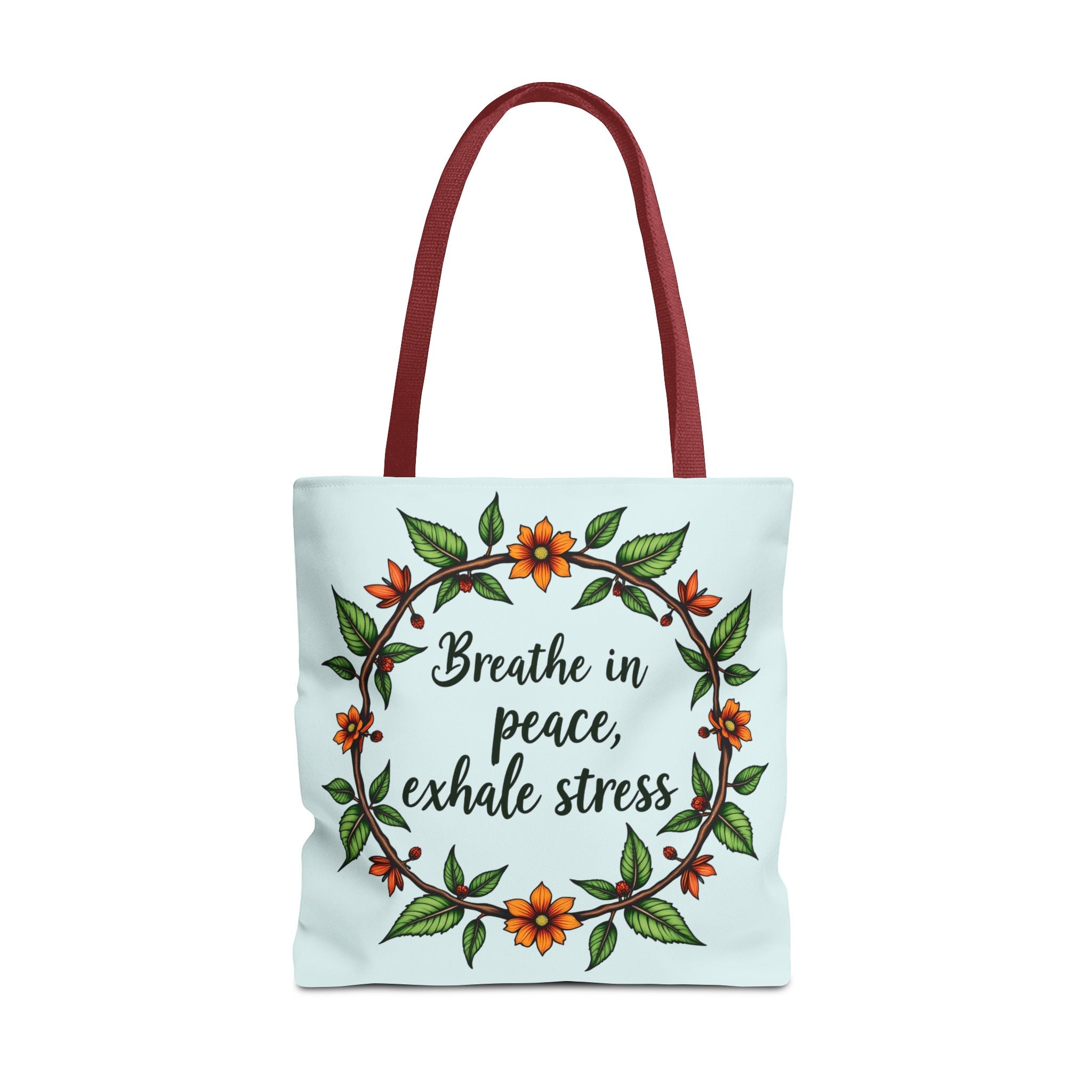 Beautiful flower crown tote bag with serene style, perfect for carrying your essentials in a chic and feminine fashion statement