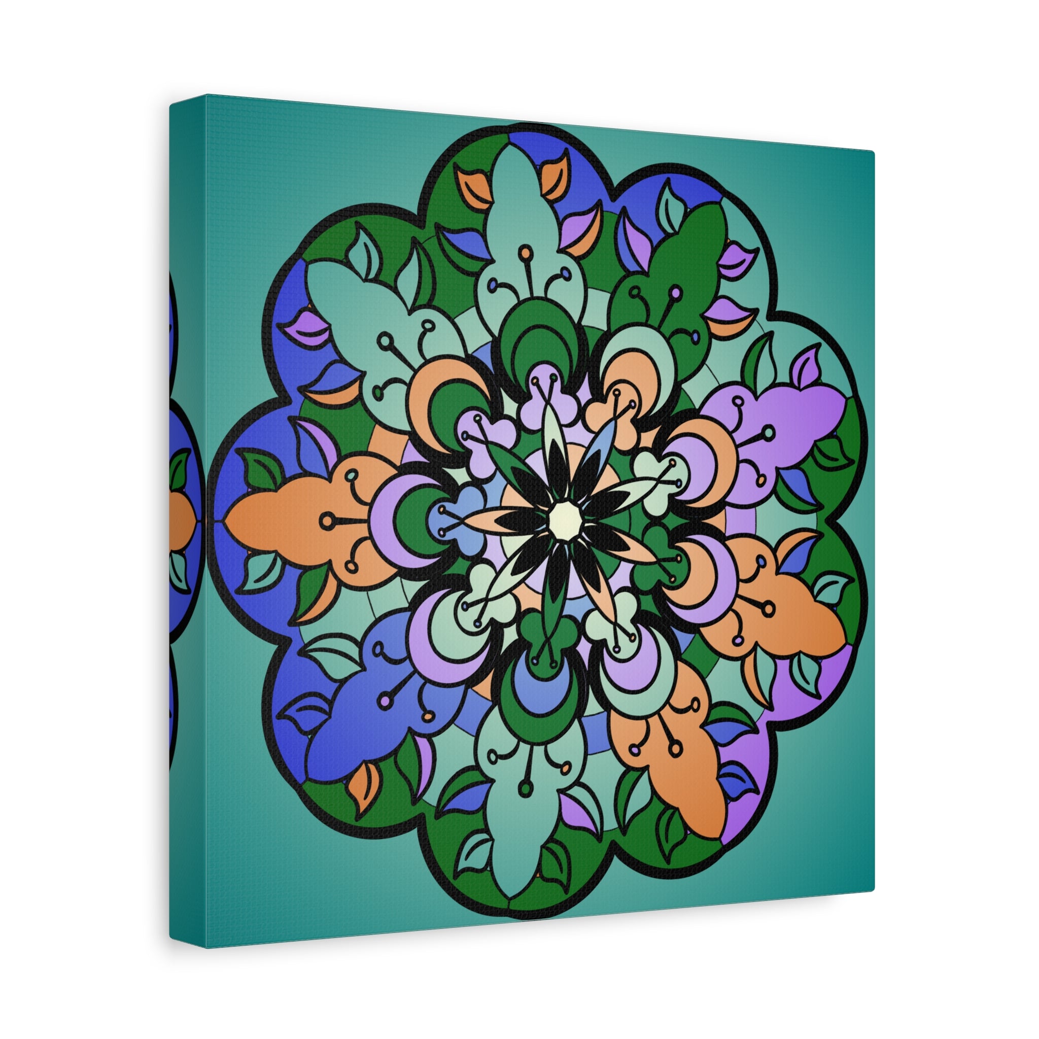 Floral Mandala Matte Canvas Wall Art