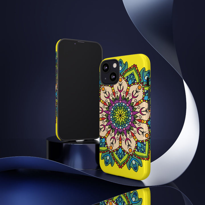 Intricate Floral Yellow Phone Case for Bold Protection and Style