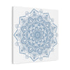 Handmade Mandala Art - Steel Blue design on matte canvas, stretched and ready to hang as wall art